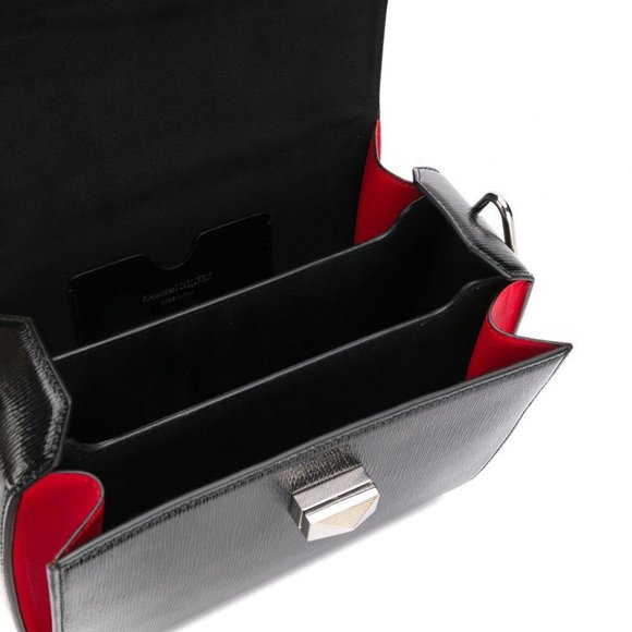 Alexander McQueen- Black Twist-lock Fastening Shoulder Bag - Picture 5 of 15